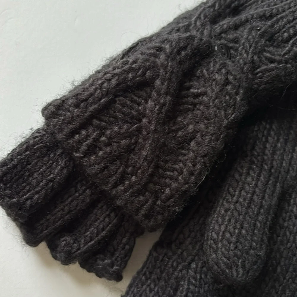 CALIA Women’s Black Cable Knit Pop Top Mittens